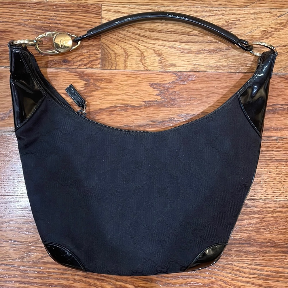 Gucci gg black canvas tote